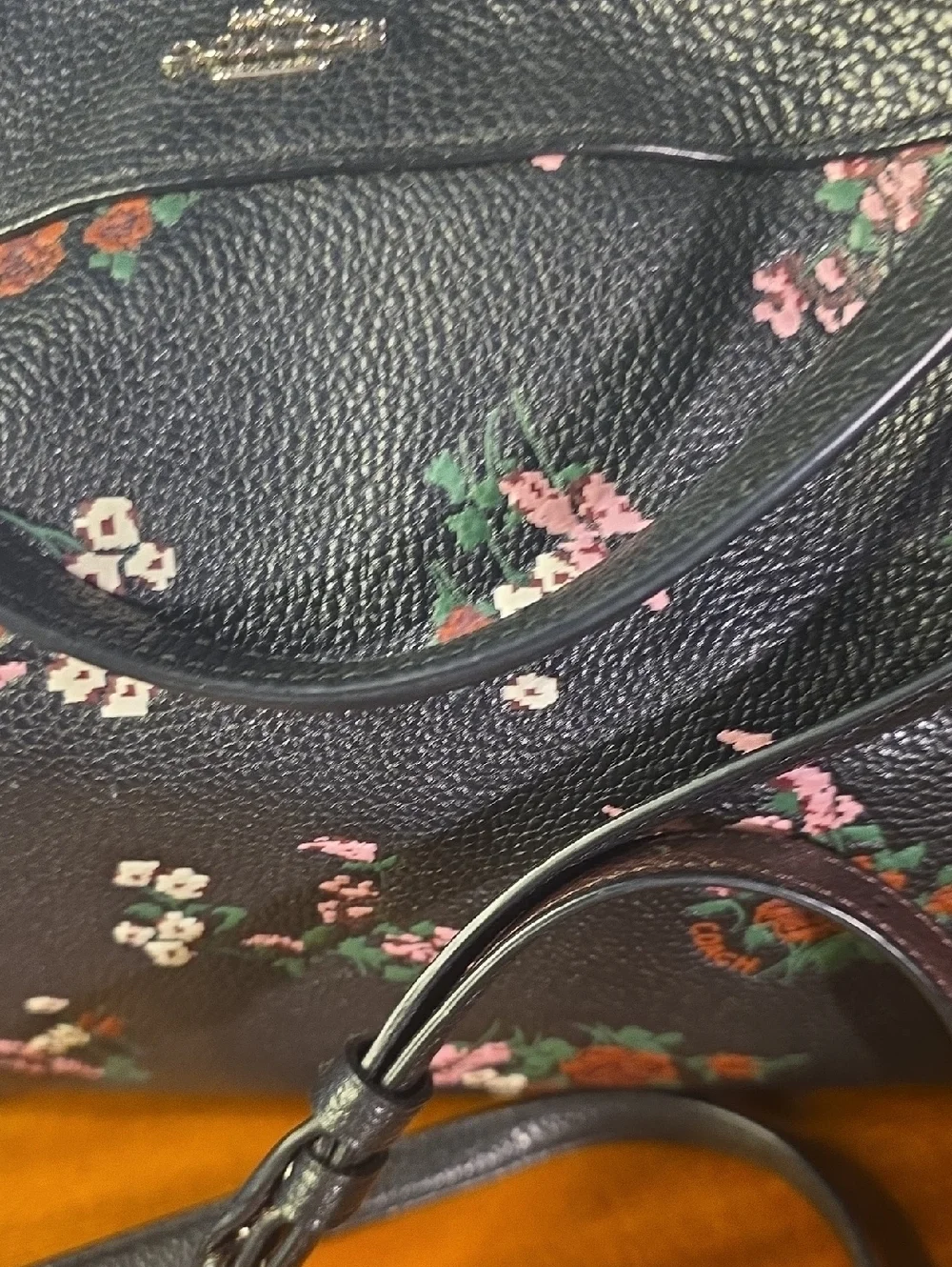 Coach Floral Lexy Refined Pebble Leather